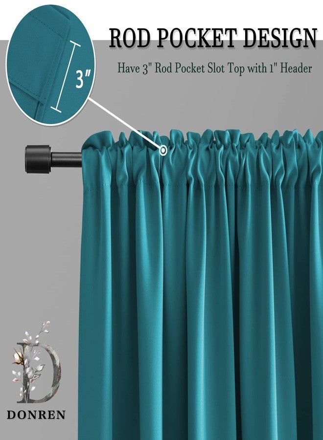 DONREN 108 Inches Length Rod Pocket Curtains - 2 Panel Blackout Thermal Insulated Drapes Curtains for Living Room Bedroom (Teal,52 X 108 Inch) - Image 5